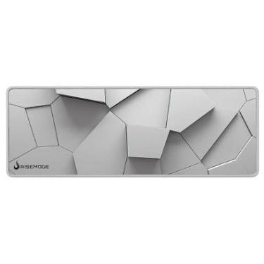 Imagem de Mousepad Gamer Rise Mode 3D 02, Estendido 900x300mm, Borda Costurada, Branco - RM-MP-3D2-W-Unissex
