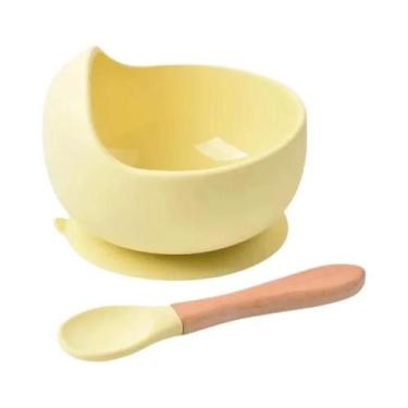 Imagem de Conjunto De Prato E Colher De Silicone Para Alimentação De Bebês, Prat
