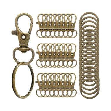 Imagem de 30 Peças De Argolas Giratórias Para Chaveiro Com Fecho Lagosta, 15 Peç