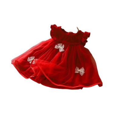 Imagem de Vestido De Princesa De Verão Com Laço Em Tule Para Bebê Menina, Cor Só