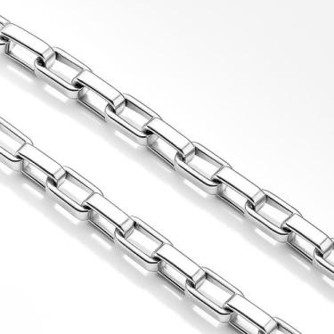 Imagem de Corrente Cordão Masculina Prata Maciça 925 50cm Bloco - Lojas La&Amp;N