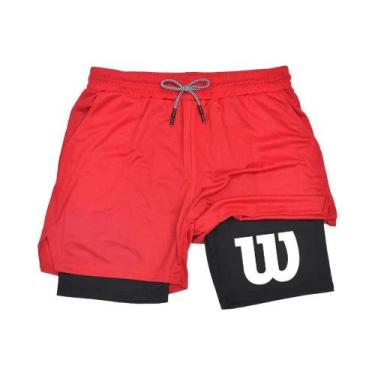 Imagem de Shorts De Treino Masculinos 2 Em 1 Com Dupla Camada Para Corrida E Fit