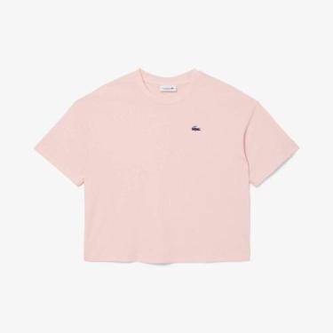Imagem de Camiseta de Crocodilo de Paisagem de Malha Relaxada - Lacoste, Rosa be