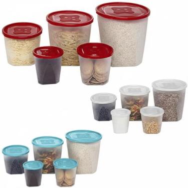 Imagem de Jogo de Potes Plástico 5 peças para Mantimentos Redondo - Jaguar