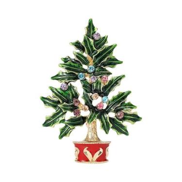 Imagem de Broche De Estrela De Strass Para Árvore De Natal, Alfinete Clássico Pa