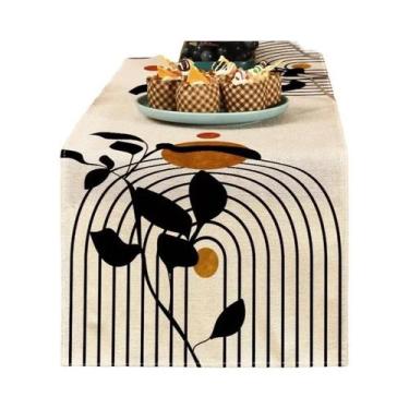 Imagem de Caminho De Mesa Boêmio De Linho Para Decoração De Cozinha E Feriados -