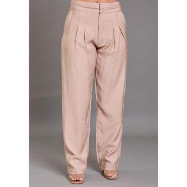 Imagem de Calça Pantalona Feminina com Pregas em Viscose Cor:;Tamanho:G;Idade:Adulto;Genero:Femin...
