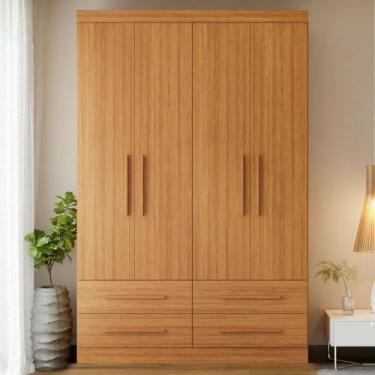 Imagem de Guarda-roupa Casal 4 Portas 4 Gavetas Majestic - Batrol Móveis