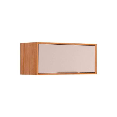 Imagem de Armário de Geladeira p/ Cozinha Celeste c/ 1 Porta Basculante 80cm Cinamomo/Off White -...