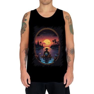 Imagem de Camiseta Regata Pesca Esportiva Pôr do Sol Peixes 4 - Kasubeck Store®,