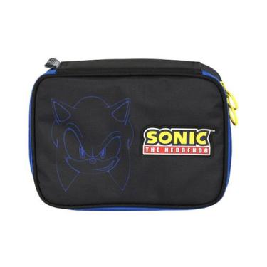 Imagem de Estojo Box Sonic Escolar 100 Pens Meninos Juvenil Gamer, Preto