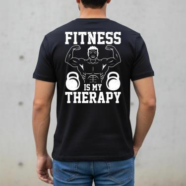Imagem de Camiseta Masculina Personalizada Estampada Preta Camisa Treino Musculação Academia Vers...