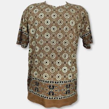 Imagem de Camiseta Indiana Masculina Bata Malha Fria Tamanho GG - - Sarat Moda I