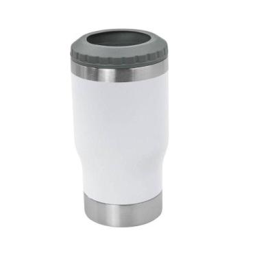 Imagem de Copo Termico Porta Lata Garrafa Long Neck Copo Abridor Branco - SHOPMI