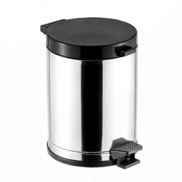 Imagem de Lixeira Inox P/ Banheiro e Cozinha C/ Pedal e Recepiente em Plástico T