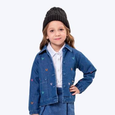 Imagem de Jaqueta Jeans Bordado Coração Infantil Menina Vigat 4010, Jeans, 8