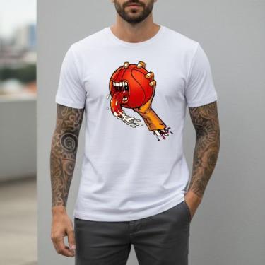 Imagem de Camiseta Masculina Basquete Monster Algodão Penteado Camisa Streetwear