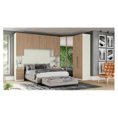 Imagem de Quarto Modulado Casal Ambiente Composição 5.4 New Predileto 5 Peças Ar