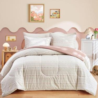Imagem de Conjunto de edredom de algodão floral Joyreap para meninas tamanho dup