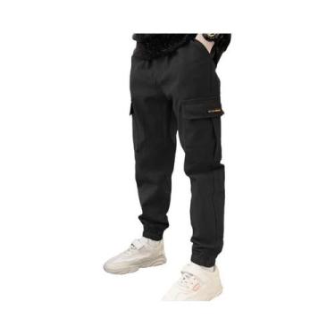 Imagem de Calças Esportivas Slim Fit Para Meninos Em Cores Sólidas, Calças Casua