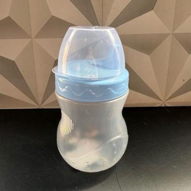 Imagem de Copo infantil de plástico para bebê rosa ou azul 350ml para água leite