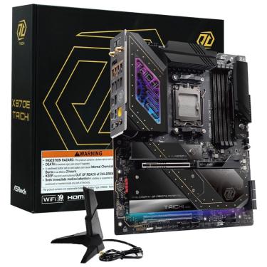 Imagem de Placa Mãe Asrock X870E Taichi com Socket AM5 e DDR5 para Overclock com Wi-Fi 6E e 4 Slots M.2 RGB 128GB