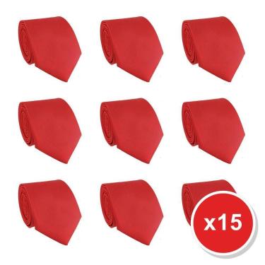 Imagem de Kit 15 Gravatas Social Tons de Vermelho Masculina Slim Lisa Padrinho Casamento Noivo Trabalho Congresso