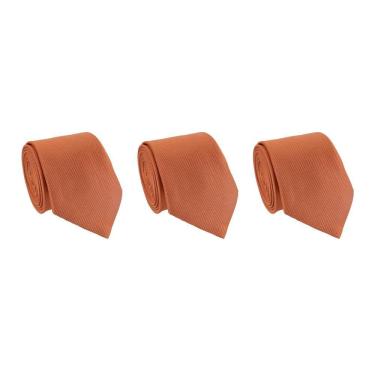 Imagem de Kit 3 Gravatas Social Masculina Slim Lisa Padrinho Casamento Noivo Trabalho Congresso Tons Terrosos