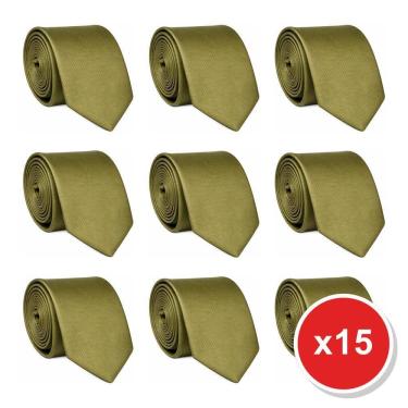 Imagem de Kit 15 Gravatas Social Tons de Verde Masculina Slim Lisa Padrinho Casamento Noivo Trabalho Congresso