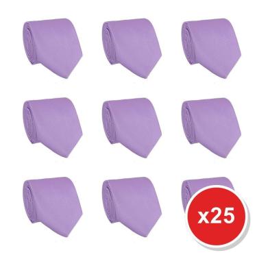 Imagem de Kit 25 Gravatas Masculina Social Slim Premium Tons de Roxo Lisa Elegante Padrinhos Formatura Trabalho