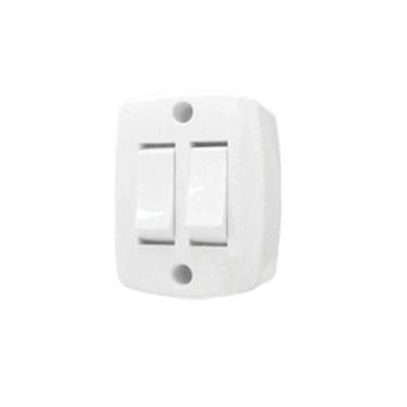 Imagem de Conjunto Interruptor Duplo Linha Retangular Ilumi Materiais Elétricos