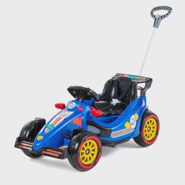 Imagem de Carrinho Infantil 2 em 1 Passeio e Pedal Carro de Corrida F25 Azul - C