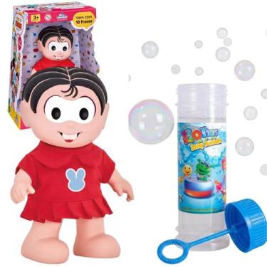 Imagem de Boneca Monica 21CM Fala 10 Frases Turma da Monica + Bolha de Sabao - A
