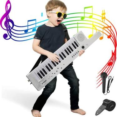 Imagem de Teclado Piano Digital QShark 37 Teclas com Microfone para Karaokê