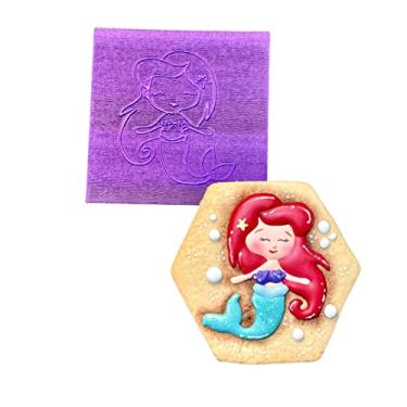 Imagem de B10 carimbo para biscoitos confeitaria artesanato princesa Ariel