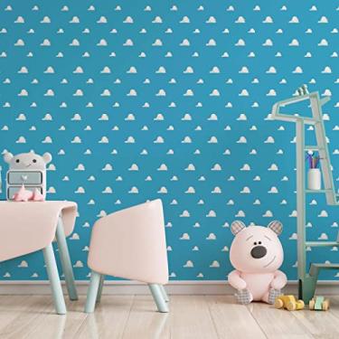 Imagem de Papel De Parede Adesivo Infantil Céu Nuvem Azul 2,80m