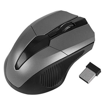 Imagem de Mouse óptico sem fio recarregável 2,4 GHz Receptor USB inteligente para PC Laptop Notebook Mouse ergonômico sem fio móvel óptico (cinza)