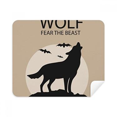 Imagem de Pano de limpeza de abóbora de Halloween Wolf Ghost Fear 2 peças de tecido de camurça