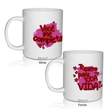 Imagem de Caneca Policarbonato 300 ml Namorados você me completa