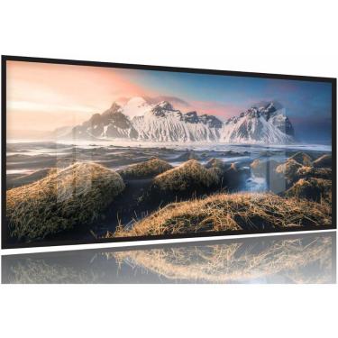 Imagem de Quadro Decorativo Montanhas Neve Paisagem 130x60 Moldura Preta 2x2