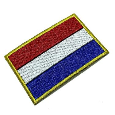 Imagem de BPNLT001 Bandeira Países Baixos Patch Bordado Termo Adesivo