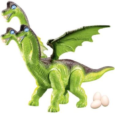Imagem de Dinossauro Dragão Com 3 Cabeças Anda Põe Ovo C/ Som E Luz- Dm Toys