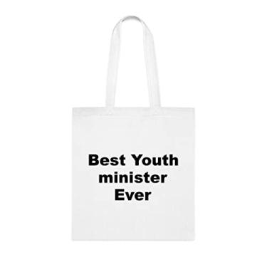 Imagem de Bolsa Tote Ministro Juventude, Bolsa Best Youth Minister Ever (Ministro Juventude), Presente para Ministro Juventude, Bolsa de Ombro Ministro Juventude, Bolsas Reutilizáveis, Ideia