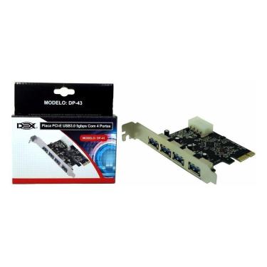 Imagem de Placa Pci-E Usb 3.0 Com 4 Portas Dp-43