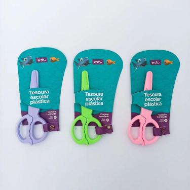 Imagem de 15 Tesouras Plásticas Escolar Sem Lâmina - Onda