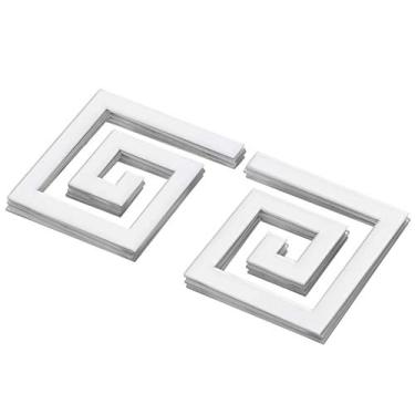 Imagem de 10 pe?as adesivos de parede acr¨ªlico espelho decalque,5x5 cm diy linha de cintura adesivo espelho adesivos de parede acr¨ªlicos modernos para sala de estar telhado tv fundo(Silver), Adesivo de ci