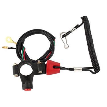 Imagem de Qiilu Cordão de cabo de motor universal para interruptor de matar interruptor de parada cordão de segurança 12 V para motor de barco ATV Quad Dirt Bike