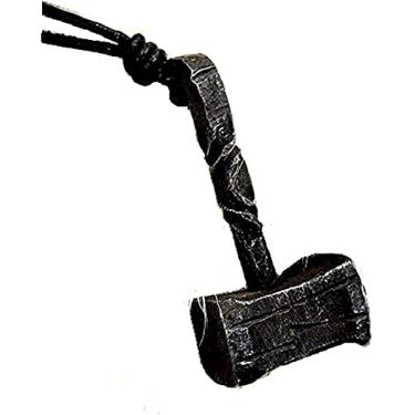 Imagem de Pingente de Thor de ferro forjado à mão - nórdico/odin / Mjolnir/medieval/colar, Ferro