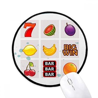 Imagem de DIYthinker Tapete de mouse com estampa de ilustração de desenho animado digital de frutas para mesa de escritório tapete redondo para computador