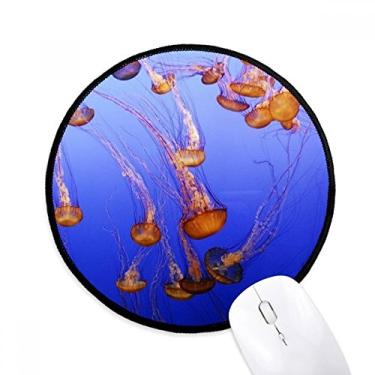 Imagem de DIYthinker Ocean Jellyfish Science Nature Picture Mouse Pad Desktop Office Tapete Redondo para Computador